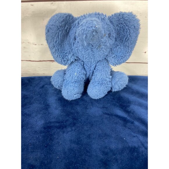 Janie and Jack Blue Elephant‎ Faux Fur Plush Rattle Soft Baby Toy Lovey 6" - Picture 3 of 8